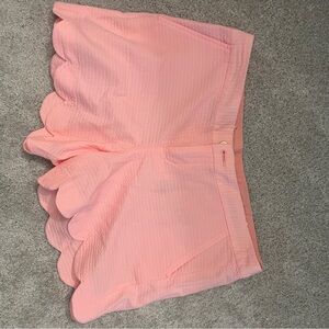 Lilly Pulitzer Pink Scallop-Hem Shorts - The Buttercup 5” inseam
